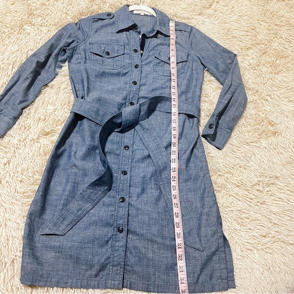 TORY BURCH Light Blue Denim Chambray Button Front Dress Size 2 - Picture 4 of 5